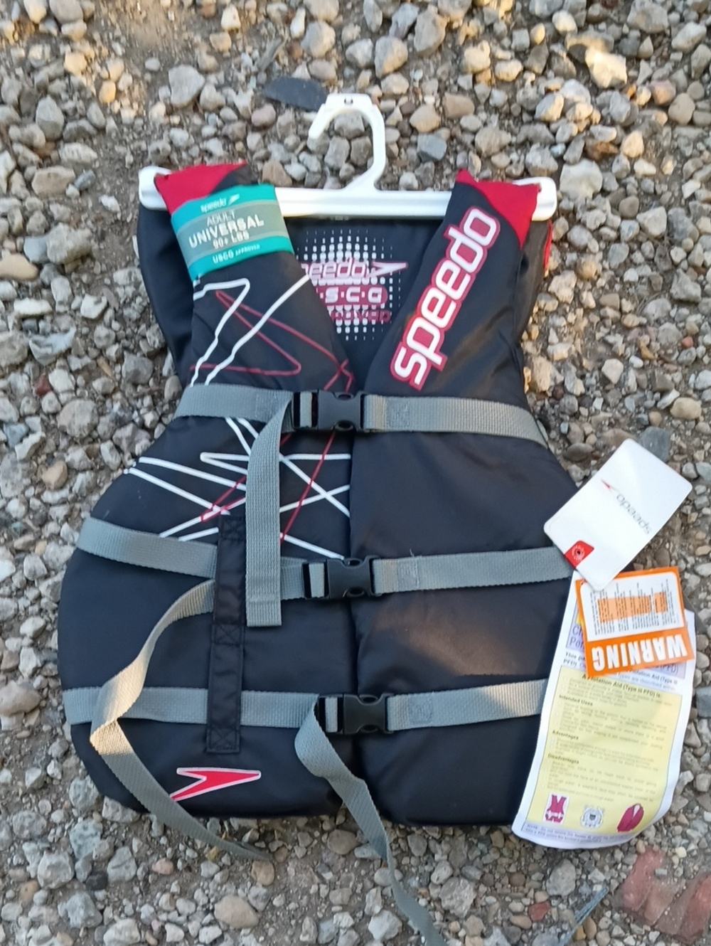 Speedo Black with Red Accent Youth PFD Life Jacket